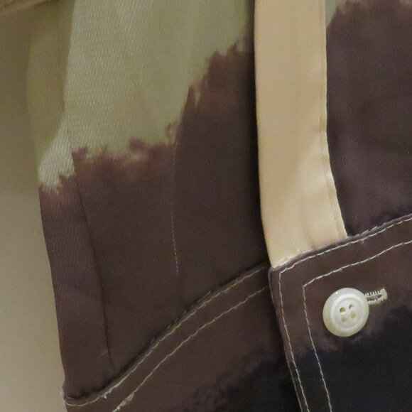 NANUSHKA Mandine Satin Shirt Watercolor Neutral Medium Minimalist Old Money - Picture 16 of 16